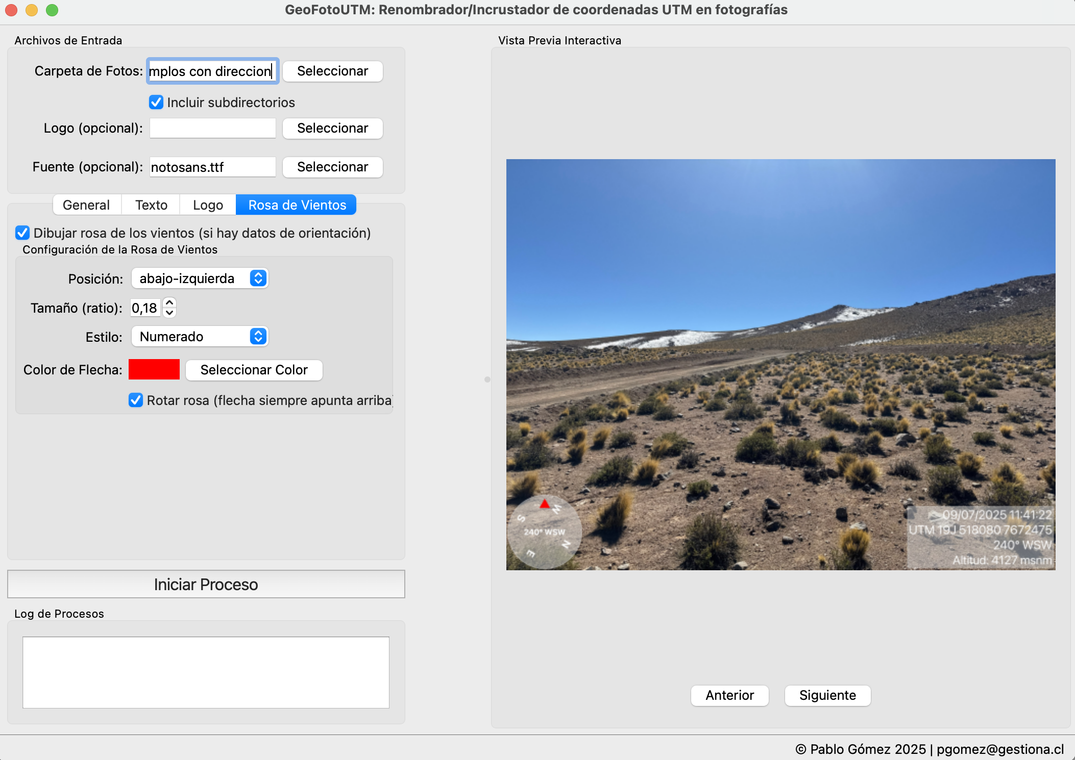 Captura de pantalla de GeoFotoUTM
